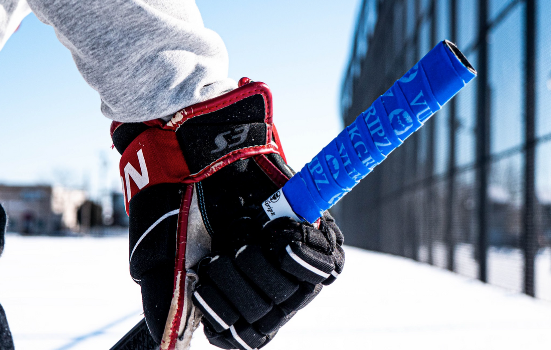 Blue VukGripz hockey stick tape