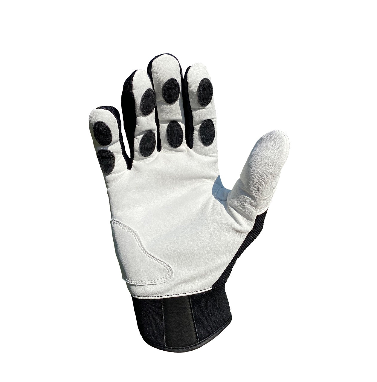 Palm view of Black & White Canine VukGripz Batting Gloves