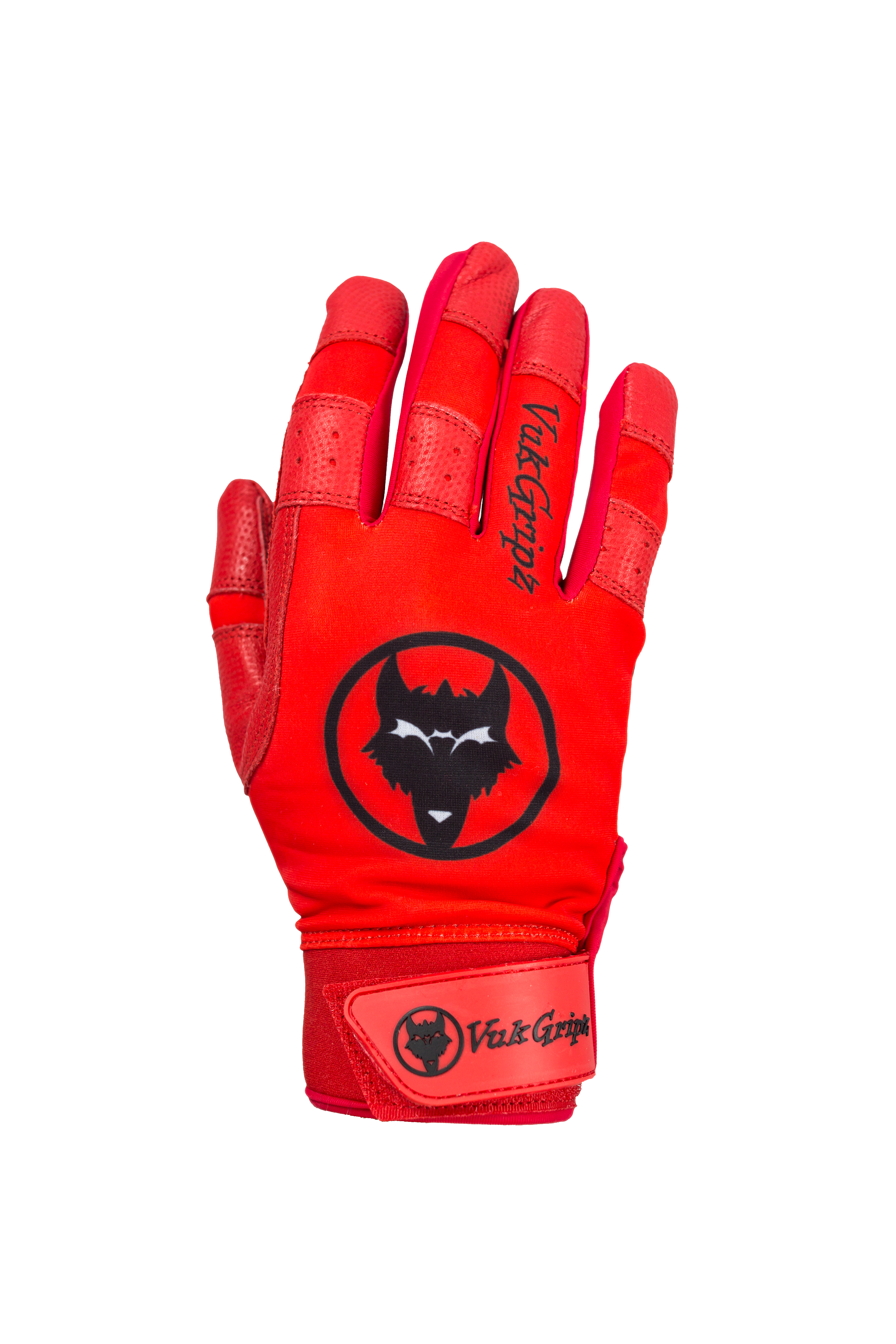 Blue and red batting top gloves