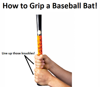how to grip a bat, gripping the bat, gripping a bat