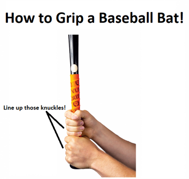 how to grip a bat, gripping the bat, gripping a bat