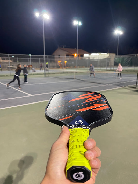 Green Pickleball Grip on Pickleball Paddle 