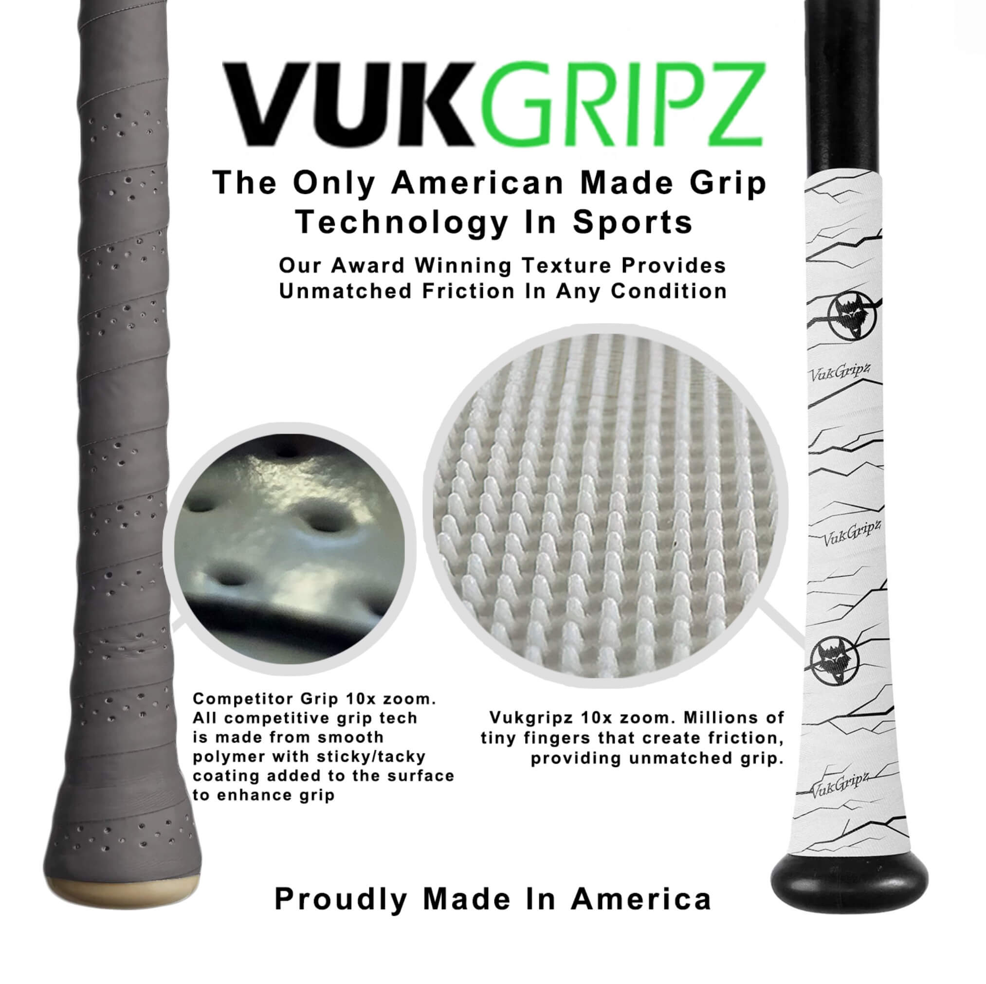VukGripz Bat Grip Tape & Batting Gloves
