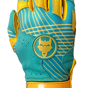 Prowler Teal & Yellow Batting Gloves