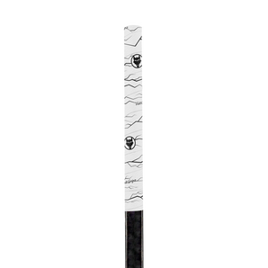 A roll of high-quality Pulse white hockey grip tape, designed for superior grip and durability, displayed on a clean hockey stick. The hockey stick grip tape features an unmatched texture, ideal for securing your hands for improved puck control, with premium materials made in the USA.