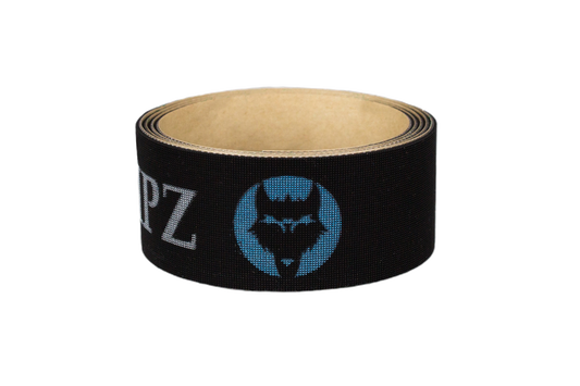 VukGripz Lacrosse Tape with Blue and White logos is American Made, Thin, and Durable on roll