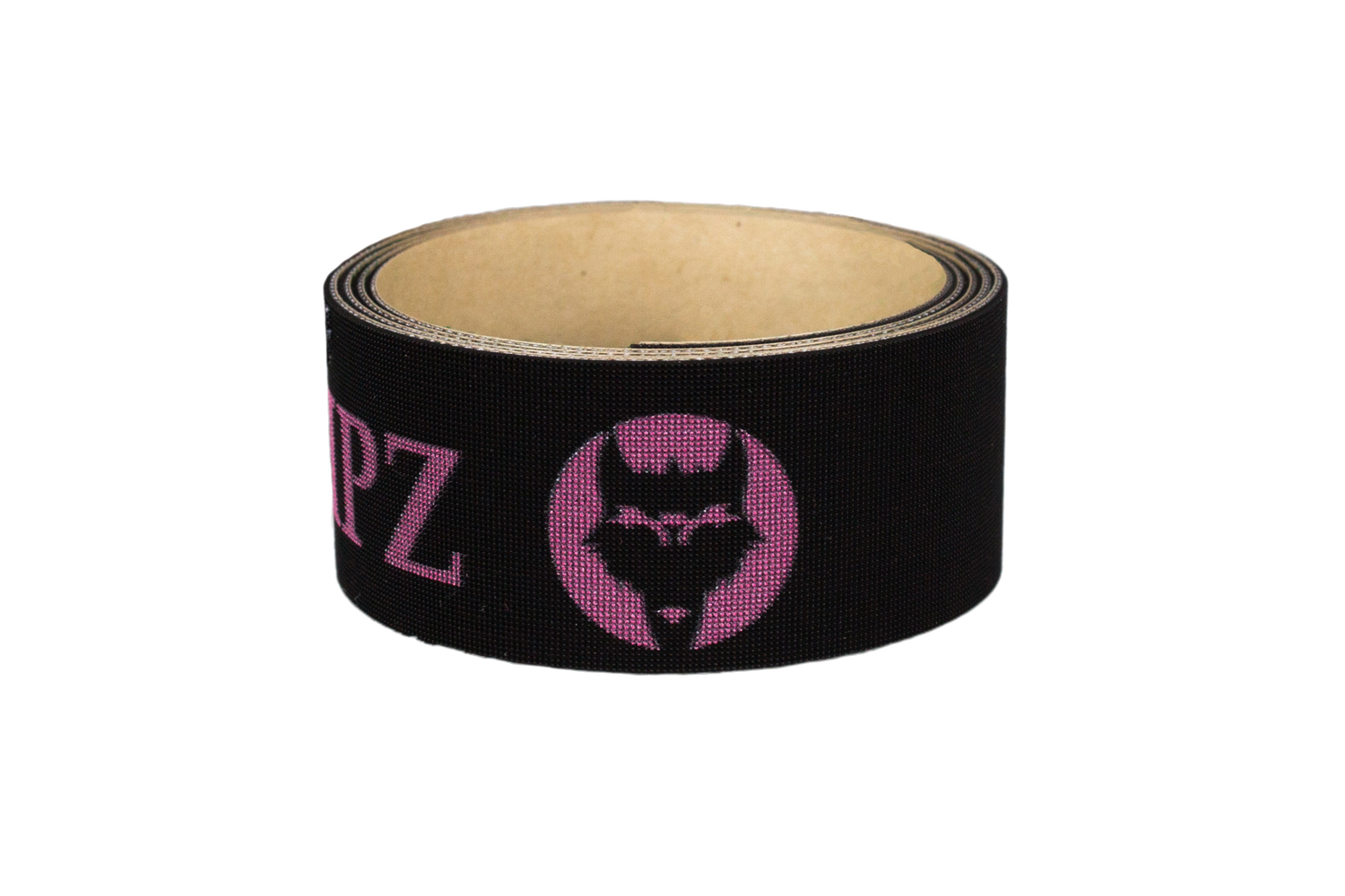 Black Bat Grip Tape with Pink VukGripz logo on roll of bat grip tape