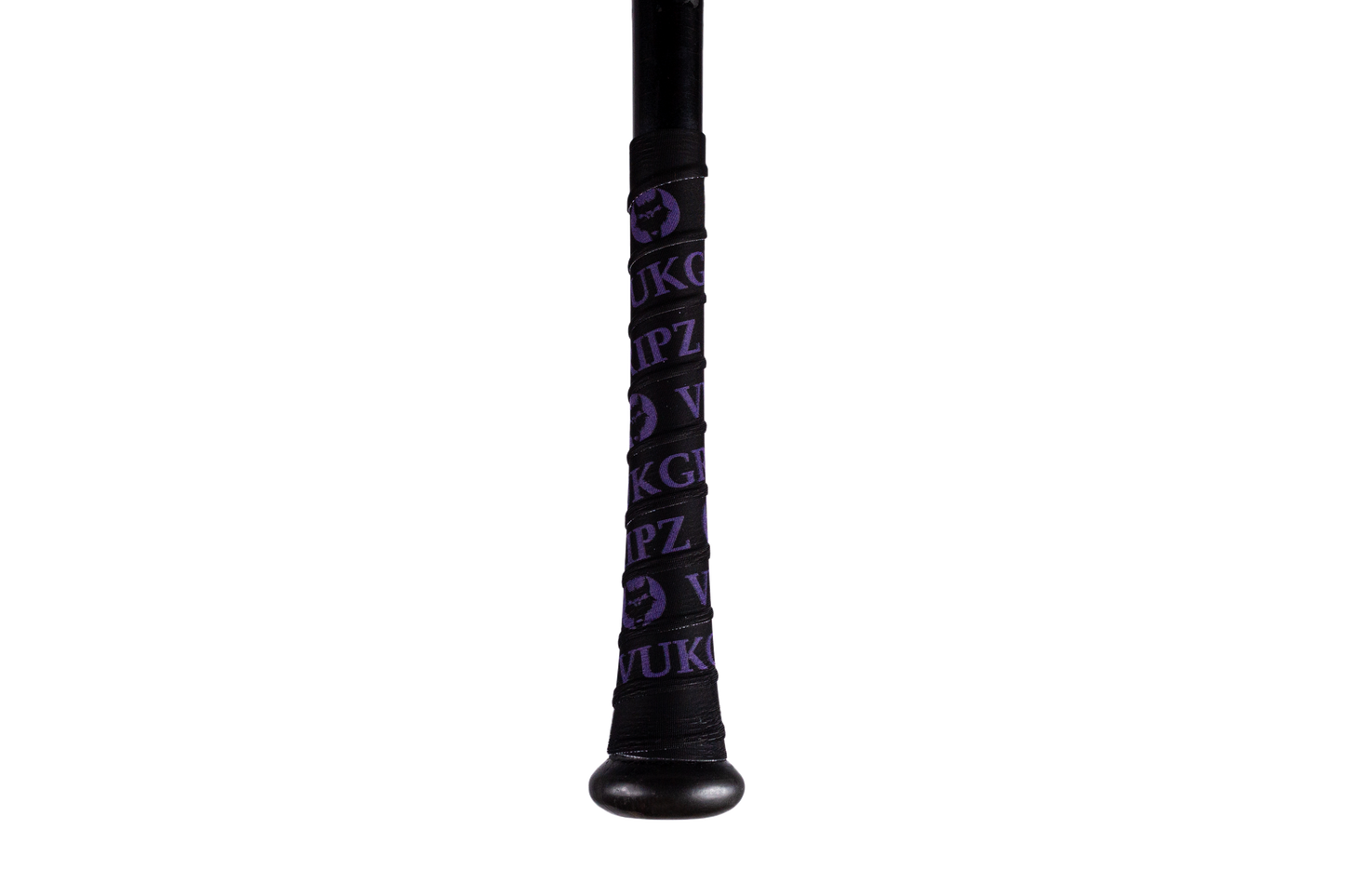 VukGripz Black Bat Grip Tape with Purple logos is American Made, Thin, and Durable bat tape