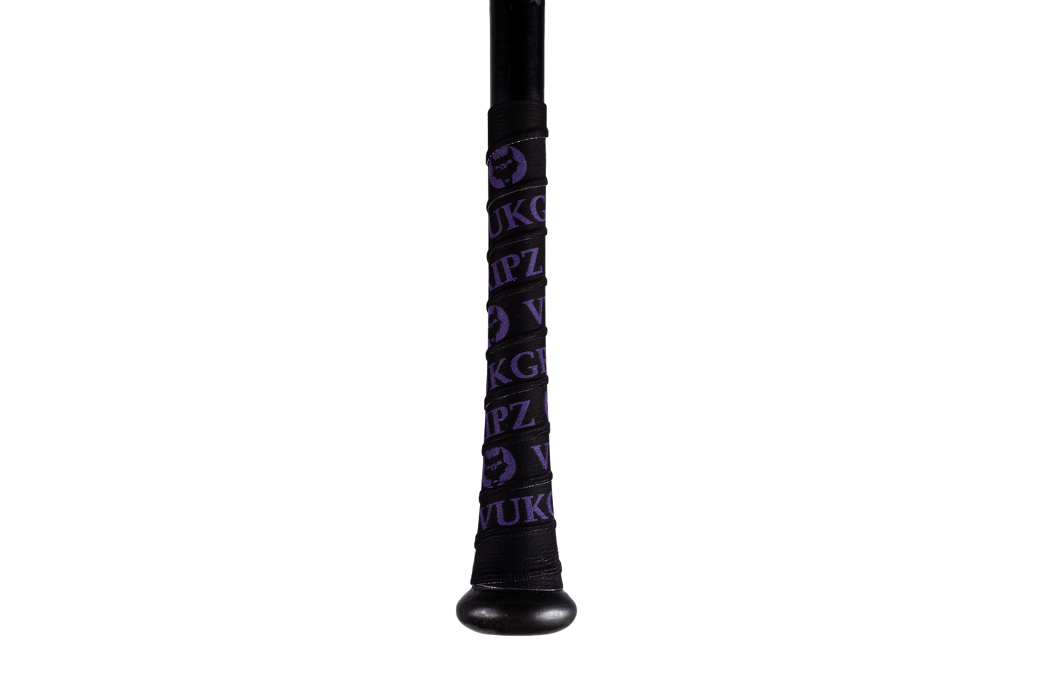VukGripz Black Bat Grip Tape with Purple logos is American Made, Thin, and Durable bat tape