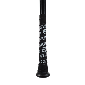 VukGripz Black Bat Grip Tape with White VukGripz logos bat tape