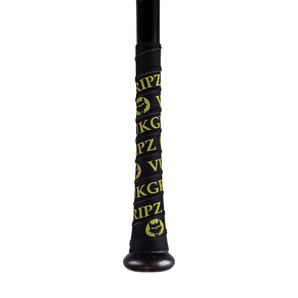 VukGripz Black Bat Grip Tape with Yellow VukGripz logos bat tape