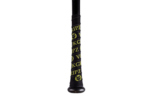 VukGripz Black Bat Grip Tape with Yellow VukGripz logos bat tape