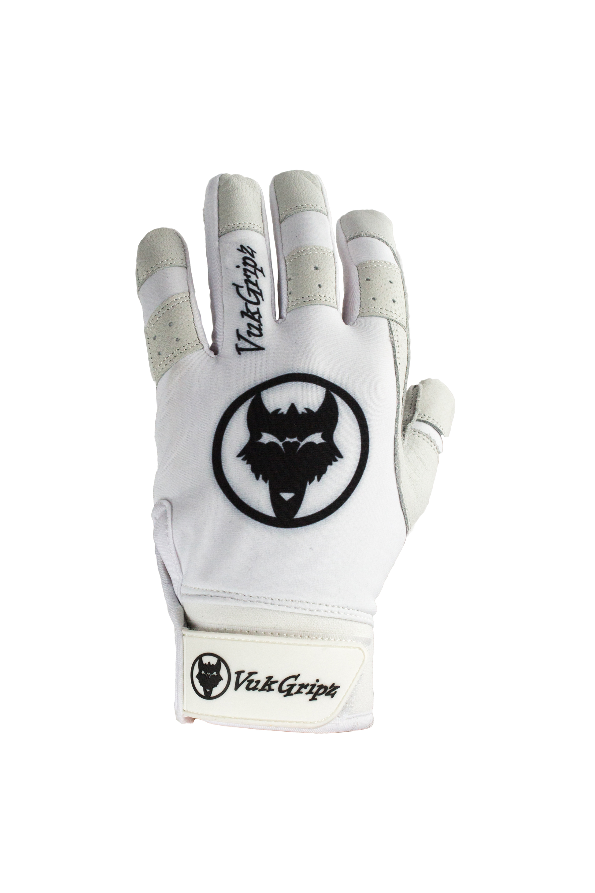 Howler White Baseball & Softball Batting Gloves Front View