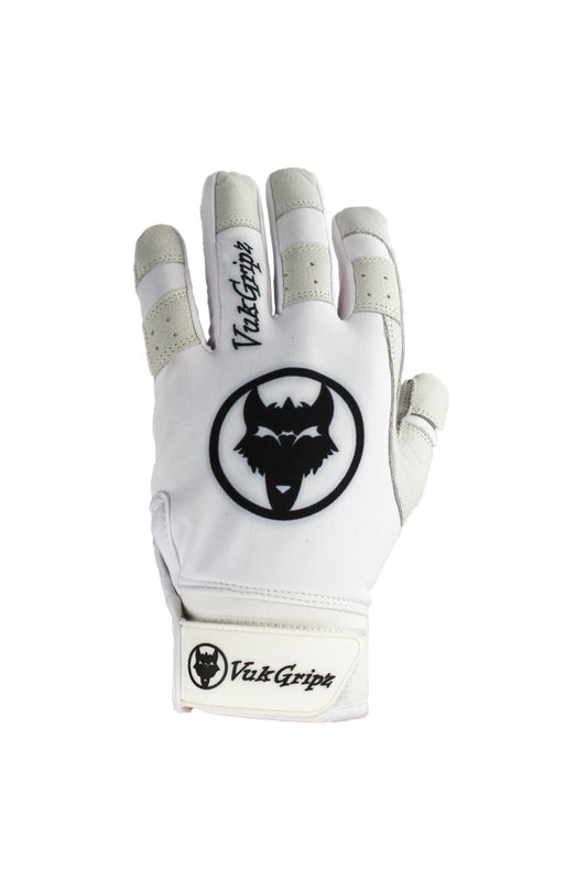 Howler White Baseball & Softball Batting Gloves Front View