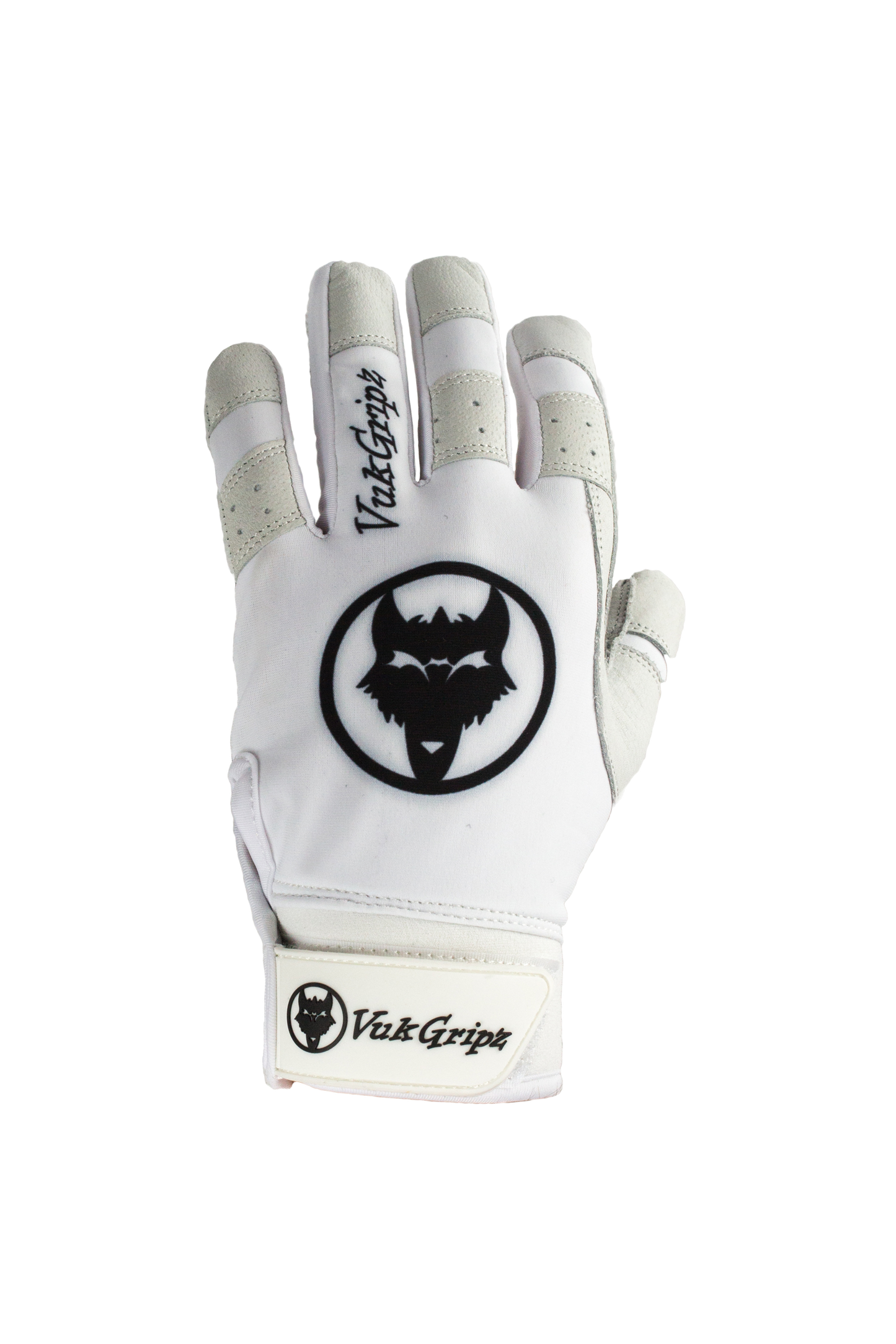 Howler White Baseball & Softball Batting Gloves Front View