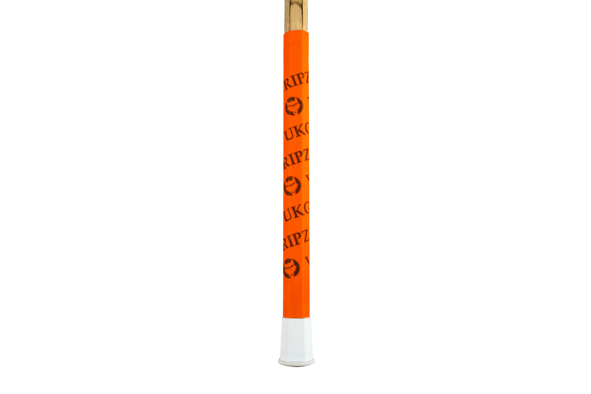 Neon Orange Lacrosse Stick Tape with Black VukGripz logos