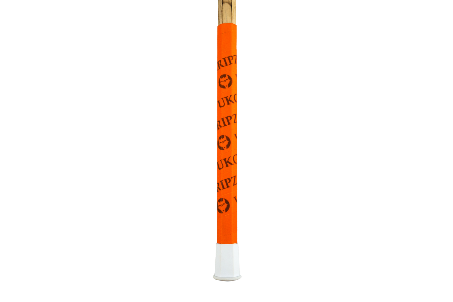 Neon Orange Lacrosse Stick Tape with Black VukGripz logos