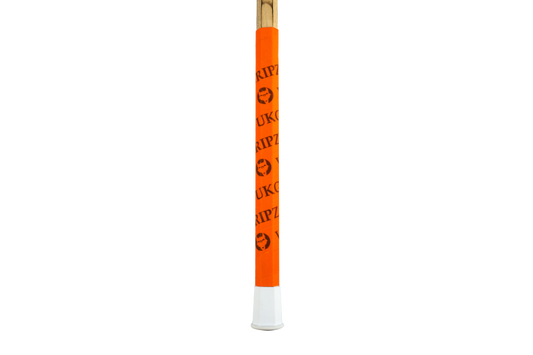 Neon Orange Lacrosse Stick Tape with Black VukGripz logos