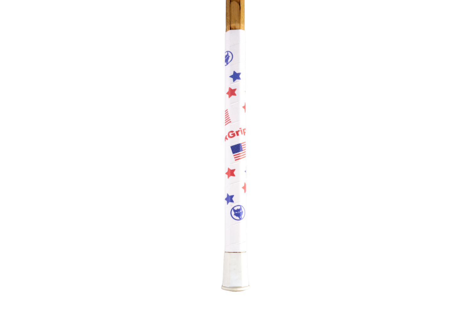American Flag Lacrosse Grip. White lacrosse stick tape with USA stars
