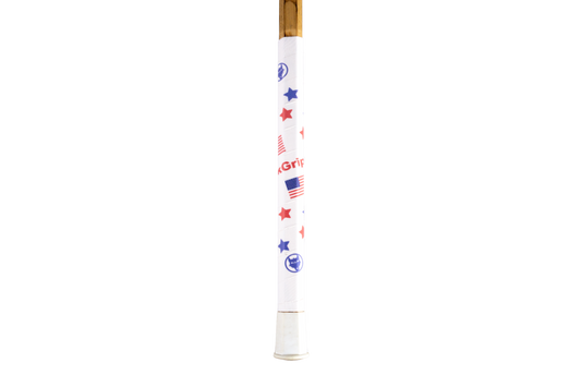 American Flag Lacrosse Grip. White lacrosse stick tape with USA stars