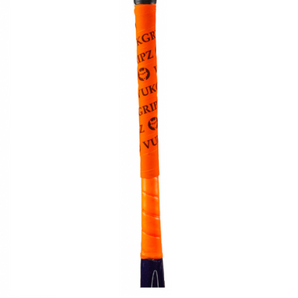 Orange Field Hockey Stick Grip with Black VukGripz logos