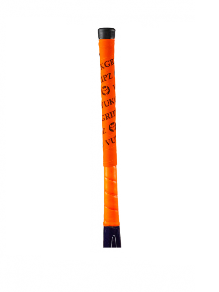 Orange Field Hockey Stick Grip with Black VukGripz logos