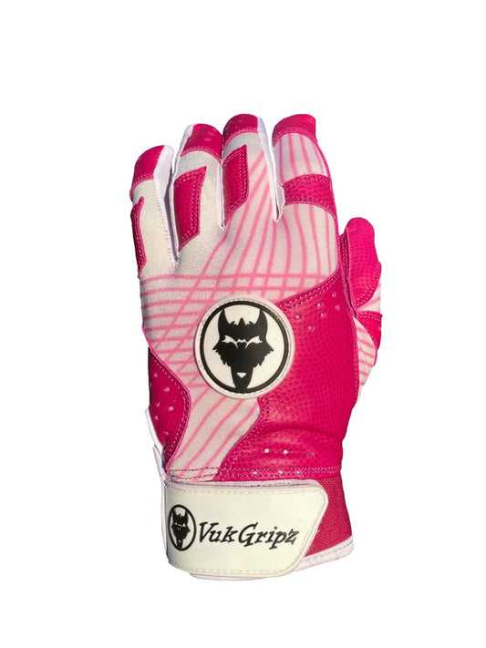 VukGripz Prowler Pink Baseball and Softball Batting Gloves