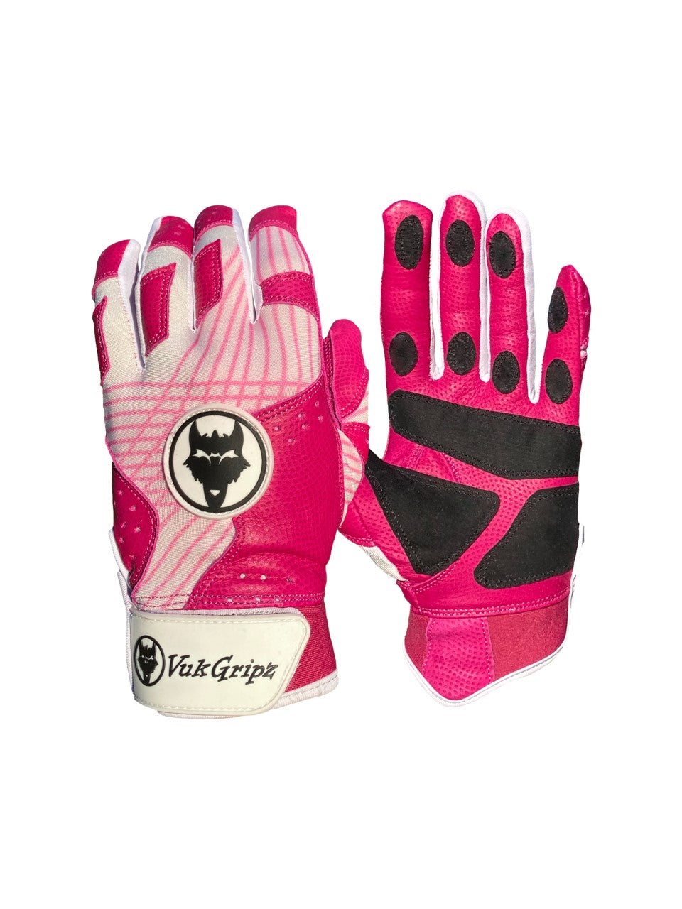 Black and pink batting gloves on sale