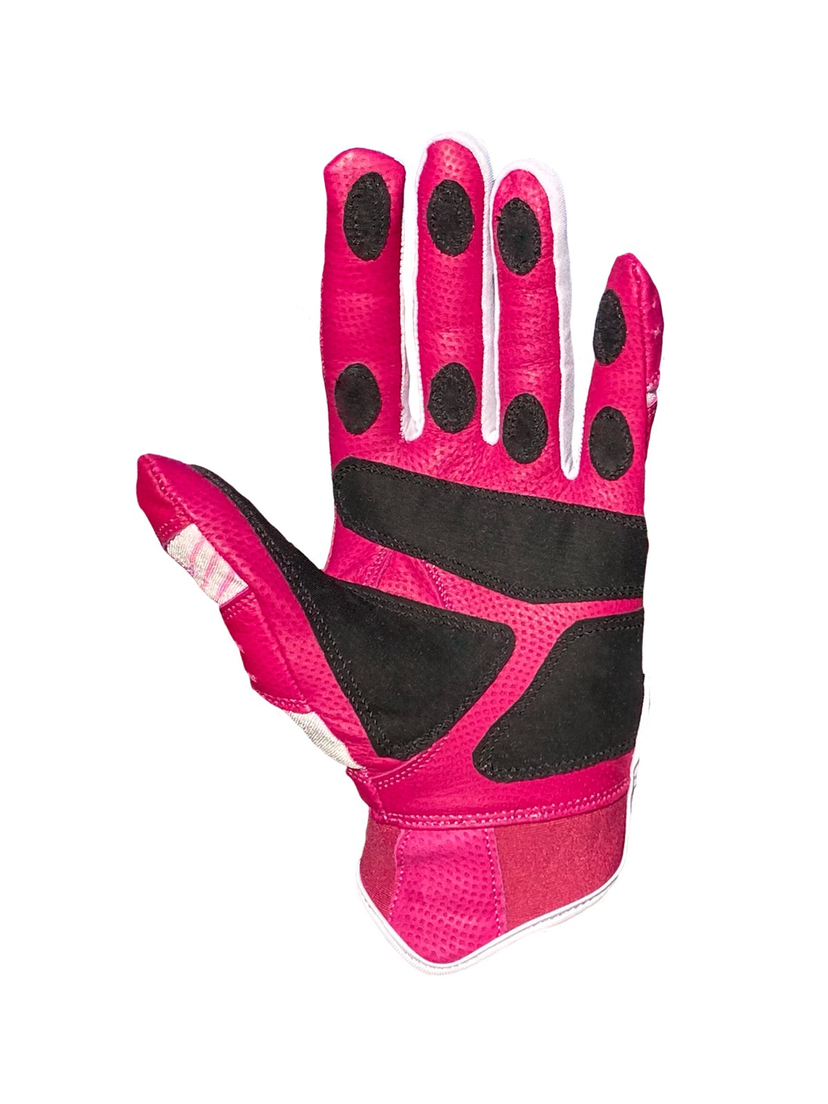 VukGripz Prowler Pink Baseball and Softball Batting Gloves with Black Grip Material