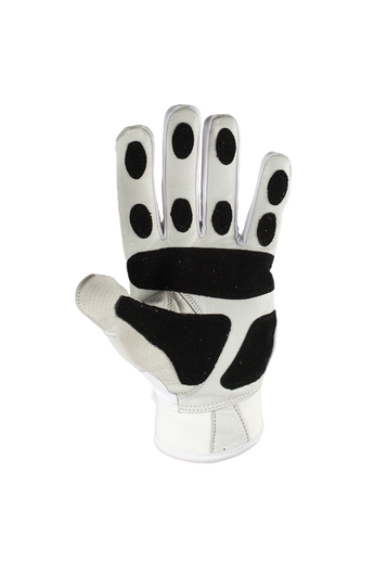 VukGripz Prowler White Baseball Batting Gloves and Softball Batting Gloves with Black Palm Grip