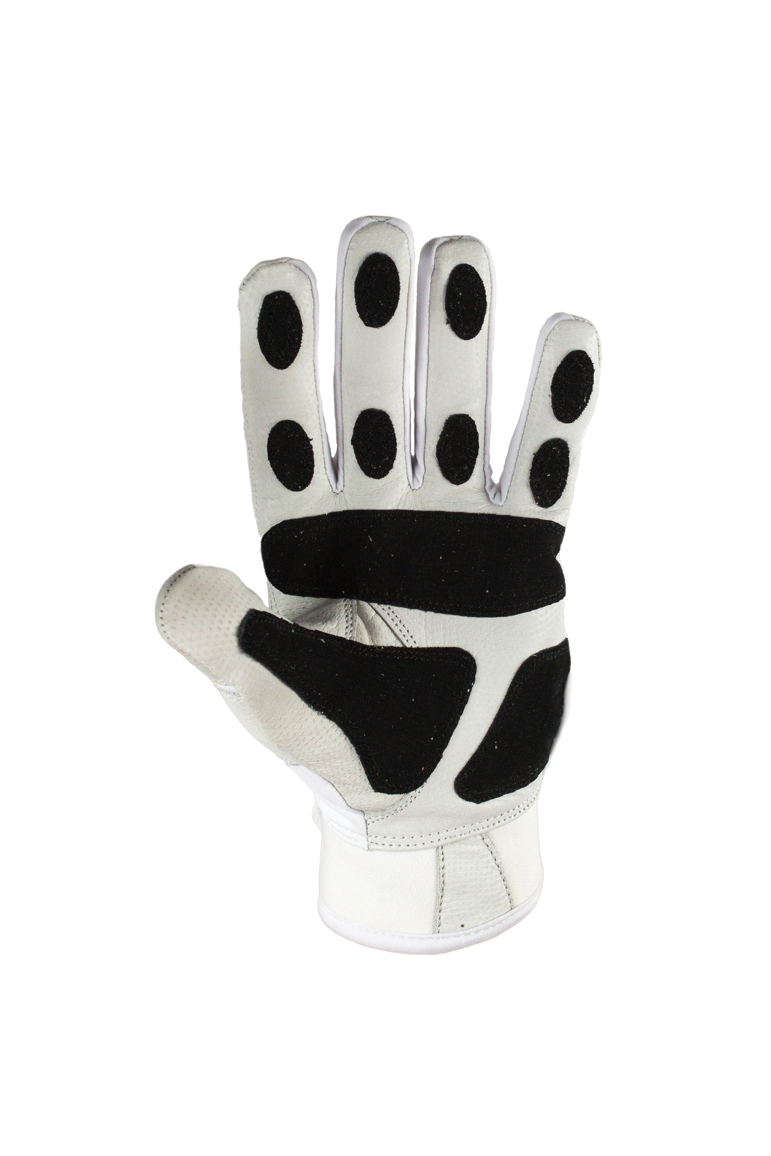 VukGripz Prowler White Baseball Batting Gloves and Softball Batting Gloves with Black Palm Grip