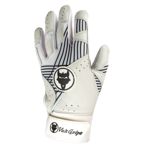 VukGripz Prowler White Baseball Batting Gloves and Softball Batting Gloves
