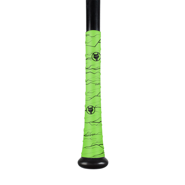 Neon Green Bat Grip Tape with Black VUK Neon Green Bat Tape VukGripz
