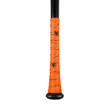 Orange bat grip tape to wrap around a bat for batting practice with increased grip and friction