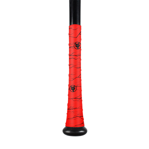 Red bat grip tape to wrap around a bat for batting practice with increased grip and friction