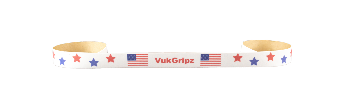 American Flag Lacrosse Grip. White lacrosse stick tape with USA stars unrolled