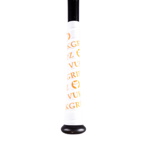 VukGripz White Baseball and Softball Bat Grip Tape with Orange Designs