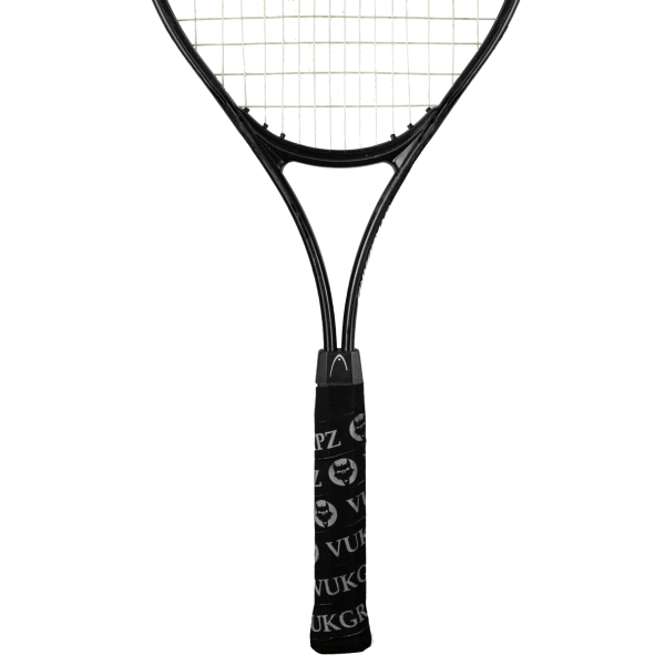 Black tennis raquet VukGripz overgrip