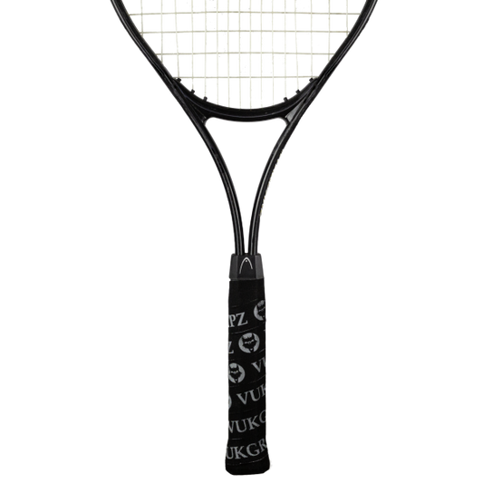 Black tennis raquet VukGripz overgrip