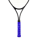 Blue Tennis racquet overgrip with white VukGripz logos
