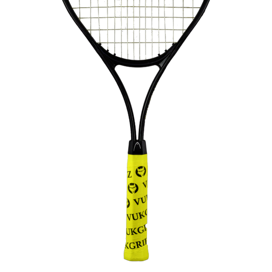 Yellow tennis racquet overgrip